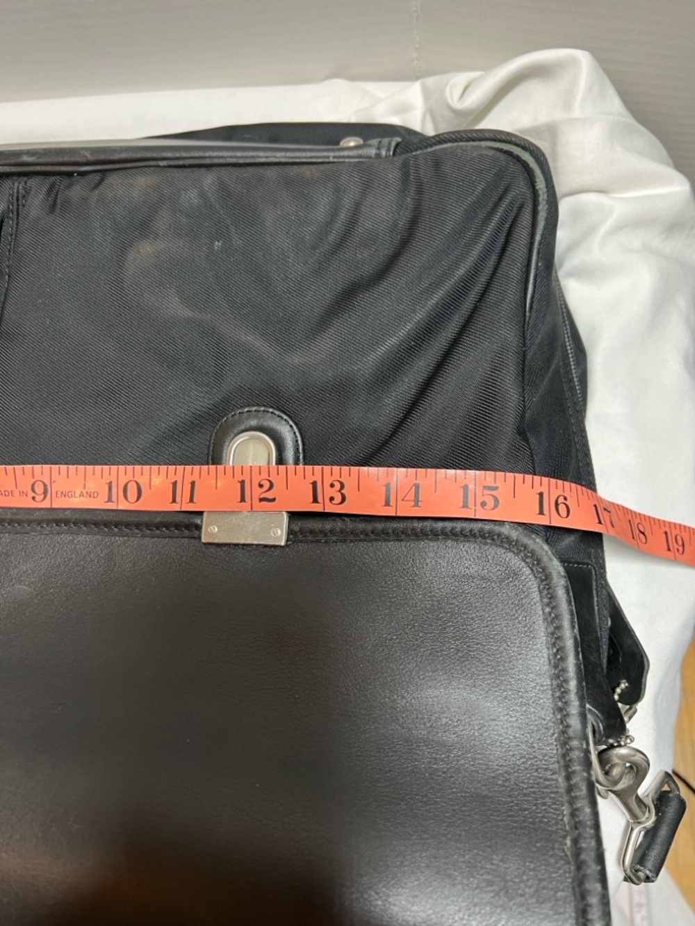 Coach Black Leather & Nylon Briefcase/Laptop bag 5113 with Silver Hardware - Picture 10 of 13